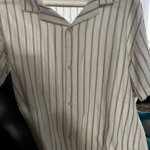 Zara Men - Striped Cream and Black Men's Shirt